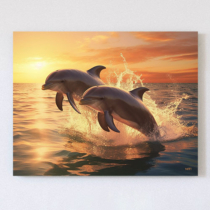 Obraz na plátne „Dolphins” 33 x 25 cm