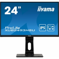 24" iiyama XUB2493HSU-B1: IPS, FullHD@75Hz, 250cd/m2, 4ms, VGA, HDMI, DP, USB, height, pivot, černý