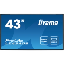 43" LCD iiyama ProLite LE4340S-B1 -FullHD,AMVA, 8ms, 350cd, USB 2.0 media player, RJ45, RS232C,repro