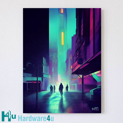 Obraz na plátne „On The Street of The Future” 25 x 33 cm