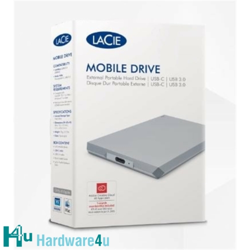 Ext. HDD LaCie Mobile Drive 5TB USB-C sivá