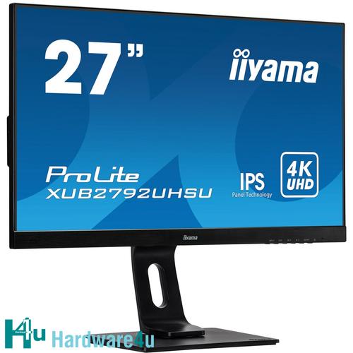 27" iiyama XUB2792UHSU-B1: IPS, 4K, 300cd/m2, 4ms, DVI, HDMI, DP, USB, height, pivot, černý