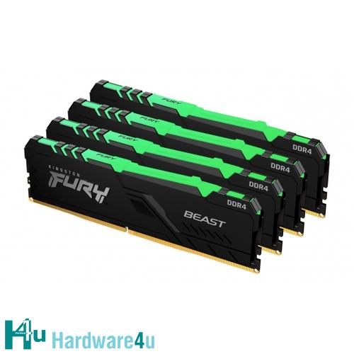 64GB DDR4-2666MHz CL16 Kingston FURY Beast RGB, 4x16GB